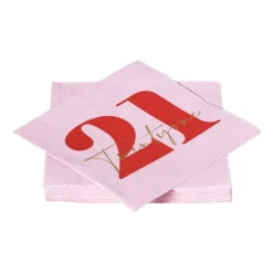 Xenos Papieren Servetten|Verjaardagen-Servetten 21 jaar - rood - set van 20