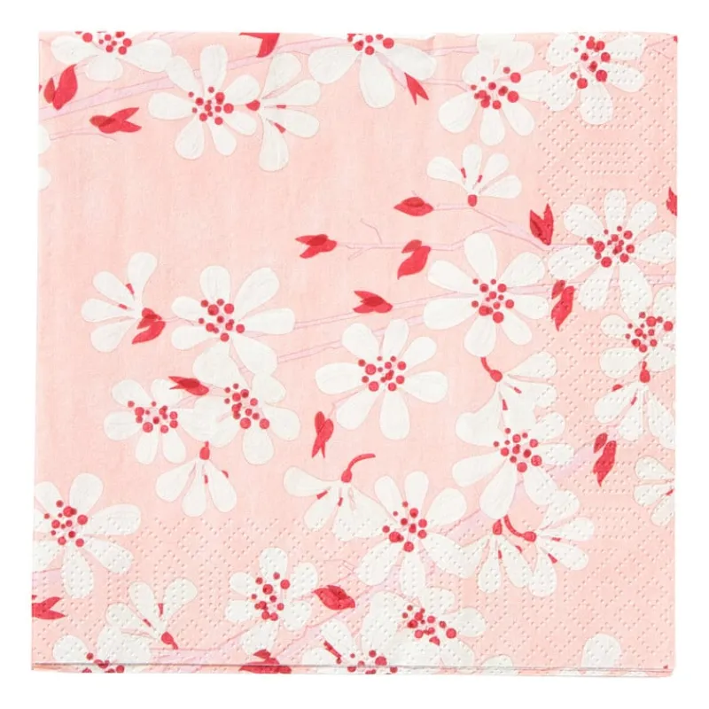 Xenos Papieren Servetten|Servetten-Servetten bloemenprint - 33x33 cm - set van 20