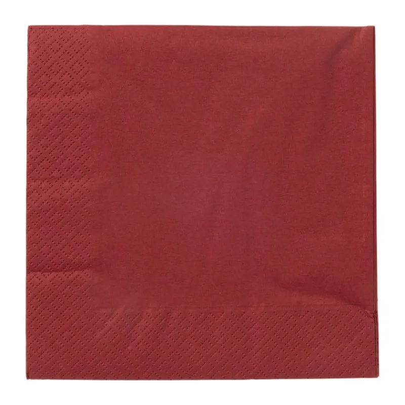 Xenos Papieren Servetten|Servetten-Servetten bordeauxrood - 33x33 cm - set van 20