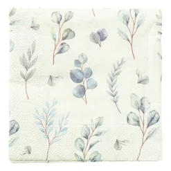 Xenos Papieren Servetten|Servetten-Servetten botanisch - 24x24 cm - set van 20