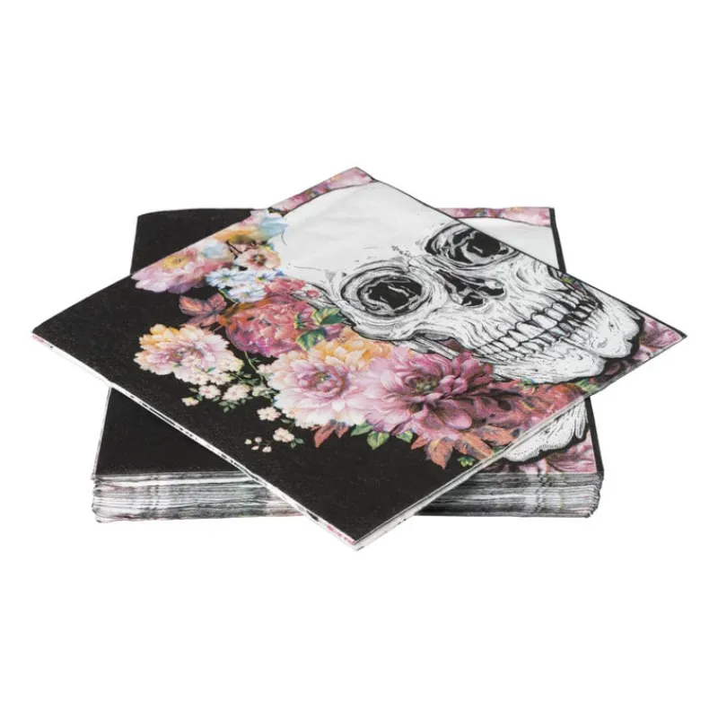Xenos Servetten-Servetten Day of the Dead - set van 20 - 19x17 cm
