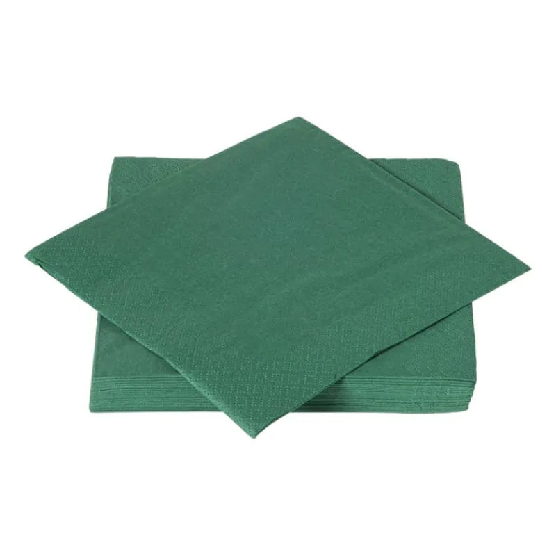 Xenos Papieren Servetten|Servetten-Servetten donkergroen - 33x33 cm - set van 20