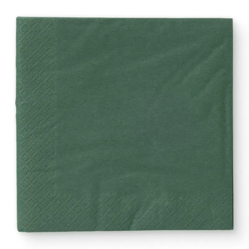 Xenos Papieren Servetten|Servetten-Servetten donkergroen - 33x33 cm - set van 20