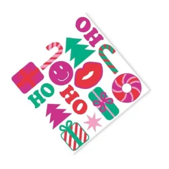 Xenos Kertservetten-Servetten kerst - set van 20 - multikleur - 33x33 cm