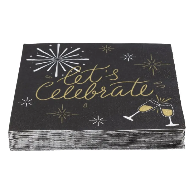 Xenos Servetten-Servetten let's celebrate - papier - 33x33 cm