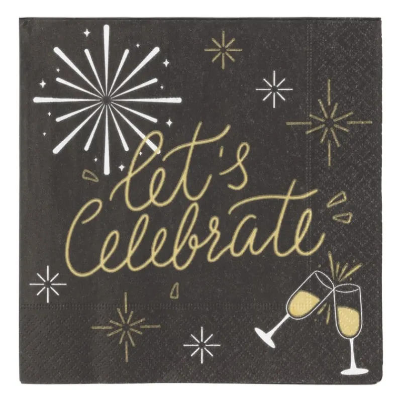 Xenos Servetten-Servetten let's celebrate - papier - 33x33 cm