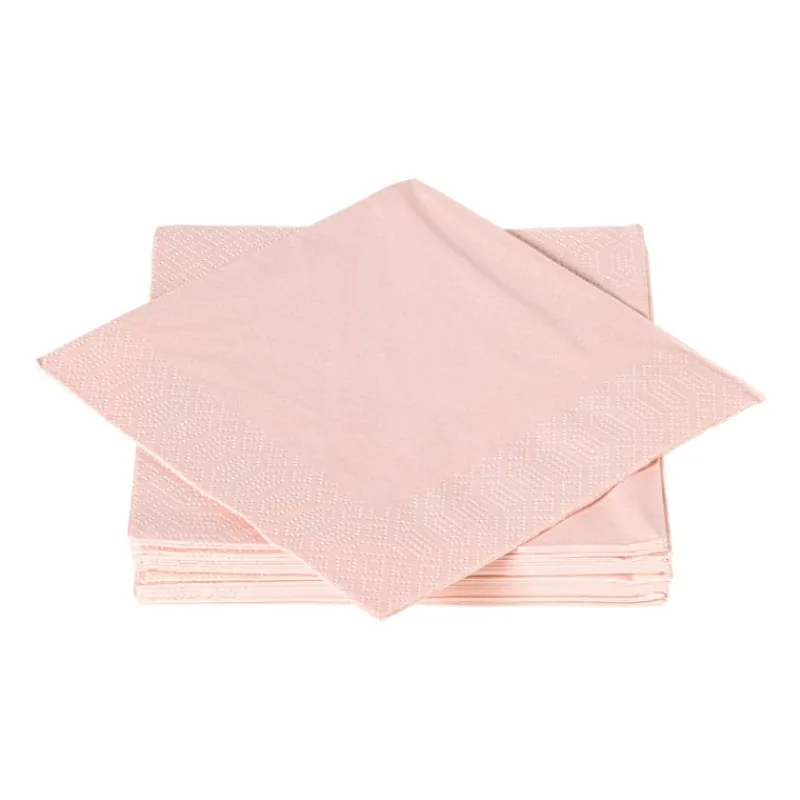 Xenos Papieren Servetten|Servetten-Servetten lichtroze - 33x33 cm - set van 20