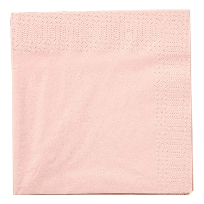 Xenos Papieren Servetten|Servetten-Servetten lichtroze - 33x33 cm - set van 20