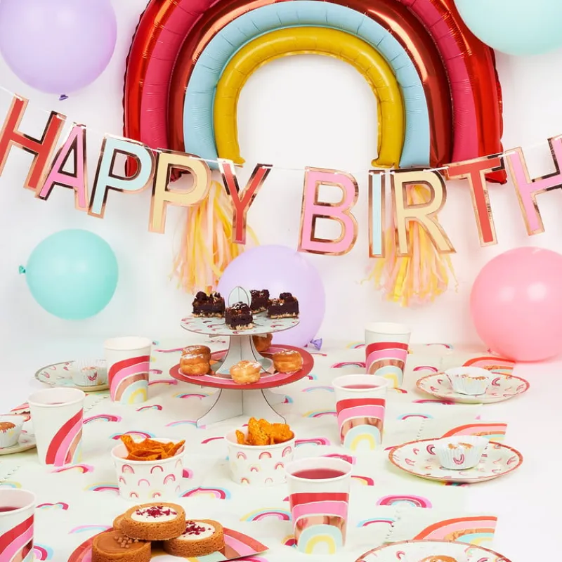 Xenos Kinderfeestjes|Verjaardagen-Servetten regenboog - set van 16