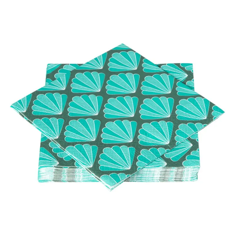 Xenos Papieren Servetten|Servetten-Servetten schelp - 33x33 cm - set van 20