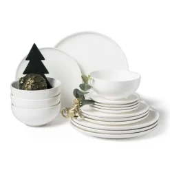 Xenos Serviessets-Serviesset - 16 delig - rond - wit - 4 persoons