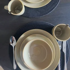 Xenos Serviessets-Serviesset - beige - 16-delig - 4 persoons - reactive glaze