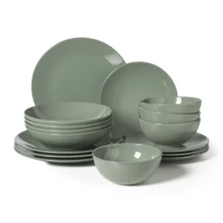 Xenos Serviessets|Kerstservies-Serviesset - groen - 16-delig - 4-persoons