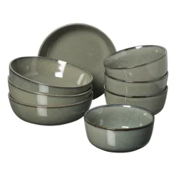 Xenos Serviessets|Kerstservies-Serviesset 20-delig - groen - 4 persoons