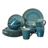 Xenos Serviessets|Kerstservies-Serviesset reactive glaze - blauw - 16-delig