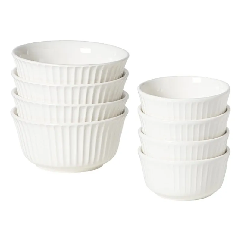 Xenos Serviessets|Kerstservies-Serviesset streep - wit - 16-delig