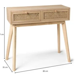 Xenos Sidetables-Sidetable Java met laden - bruin - 77.5x80x30 cm