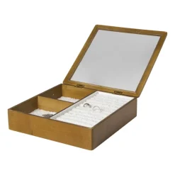 Xenos Sieraden Opbergen-Sieradendoos met teddy - bruin/wit - 3 vakken