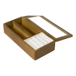 Xenos Sieraden Opbergen-Sieradendoos met teddy - bruin/wit - 3 vakken