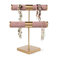 Xenos Sieraden Opbergen|Kerstcadeaus-Sieradenrek - roze - 21x26.5x13.5 cm