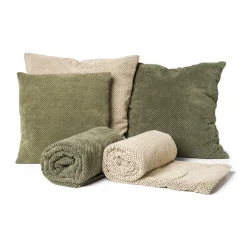 Xenos Kussens-Sierkussen blokje groen - 60x60 cm