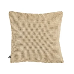 Xenos Kussens-Sierkussen met blokjes - beige - 45x45 cm