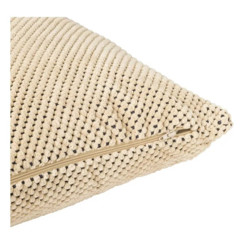 Xenos Kussens-Sierkussen met blokjes - beige - 45x45 cm