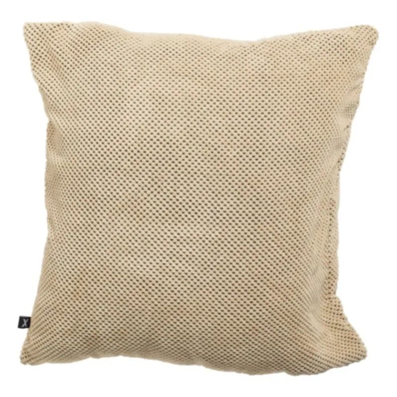 Xenos Kussens-Sierkussen met blokjes - beige - 60x60 cm