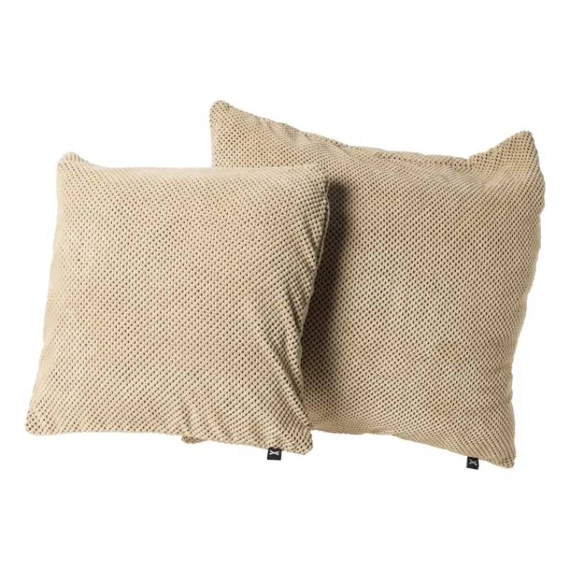 Xenos Kussens-Sierkussen met blokjes - beige - 60x60 cm