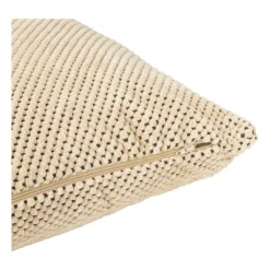 Xenos Kussens-Sierkussen met blokjes - beige - 60x60 cm