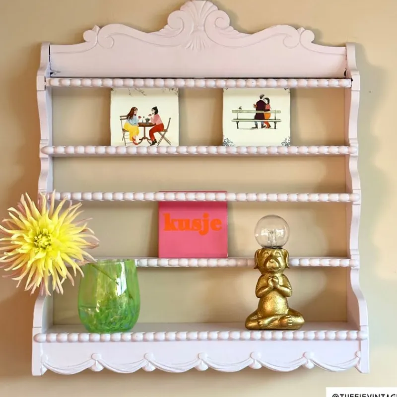 Xenos Bruiloft|Kerstcadeaus-Siertegel Kusje - roze/oranje - 10x10x0.5 cm