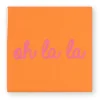 Xenos Kerstcadeaus-Siertegel Oh la la - roze/oranje - 10x10x0.5 cm