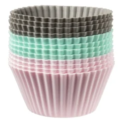 Xenos Bakvormen-Siliconen cupcakevormpjes - set van 12 - ø7 cm