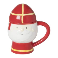 Xenos Mokken-Sinterklaas mok - rood/geel/wit - 300 ml