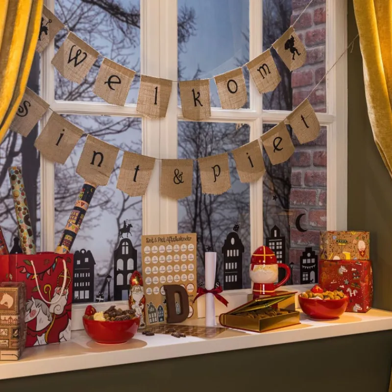 Xenos Mokken-Sinterklaas mok - rood/geel/wit - 300 ml