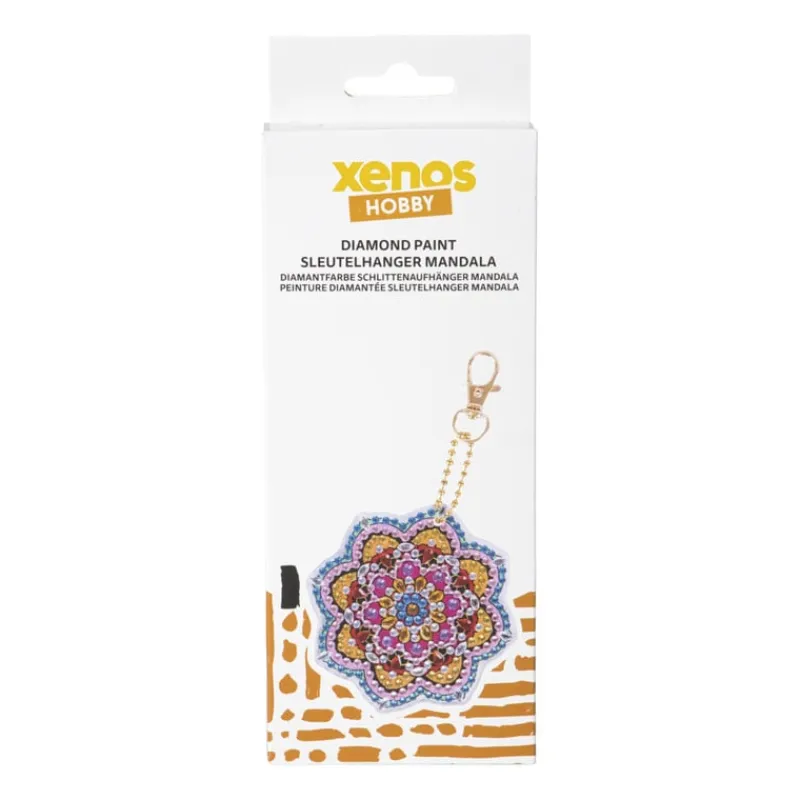 Xenos Diamond Paintings-Sleutelhanger mandala DIY - multikleur