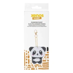 Xenos Diamond Paintings-Sleutelhanger panda DIY - zwart/wit