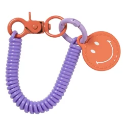 Xenos Selutelhangers-Sleutelhanger spiraal met smiley - plastic - diverse varianten
