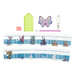 Xenos Diamond Paintings-Sleutelhanger vlinder - diamond paint - 7x7 cm