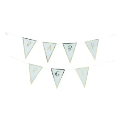 Xenos Babyshower-Slinger baby boy - blauw/goud - 2x200 cm