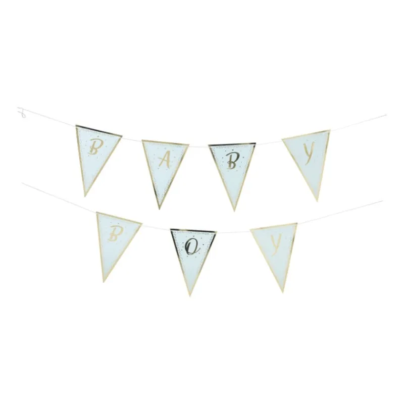 Xenos Babyshower-Slinger baby boy - blauw/goud - 2x200 cm