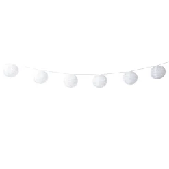 Xenos Lampionnen|Solar Verlichting-Slinger met 9 solar barok lampionnen - wit - 440 cm