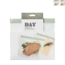 Xenos Bewaardozen-Snack bags - diverse kleuren - set van 2