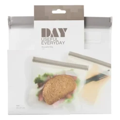 Xenos Bewaardozen-Snack bags - diverse kleuren - set van 2