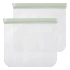 Xenos Bewaardozen-Snack bags - diverse kleuren - set van 2