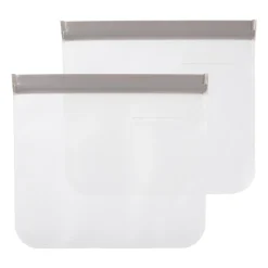 Xenos Bewaardozen-Snack bags - diverse kleuren - set van 2