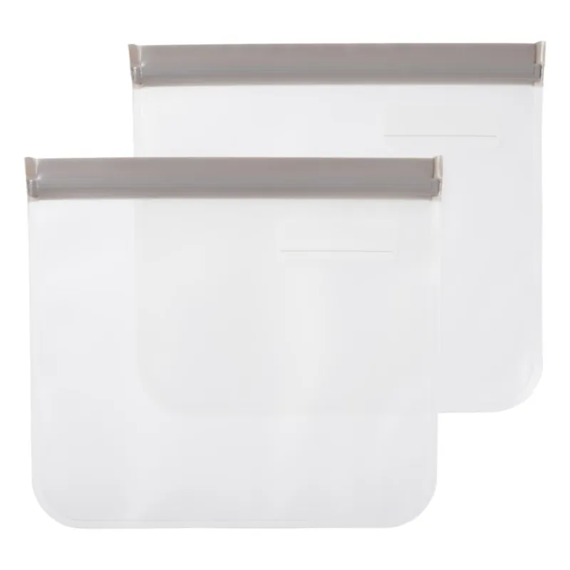 Xenos Bewaardozen-Snack bags - diverse kleuren - set van 2