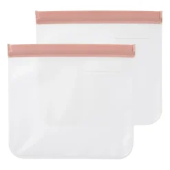 Xenos Bewaardozen-Snack bags - diverse kleuren - set van 2