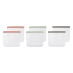 Xenos Bewaardozen-Snack bags - diverse kleuren - set van 2