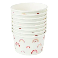 Xenos Wegwerpservies|Kinderfeestjes-Snackcups regenboog - set van 8